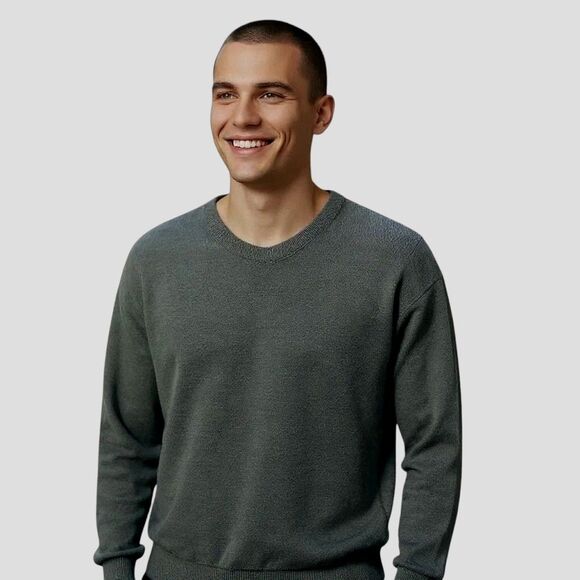 Cypress Links Golf Wear V-Neck Sweater Green Men's Large 100% Cotton Soft Casual - Picture 1 of 10